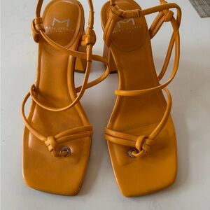 MARC FISHER LTD Orange block sandals